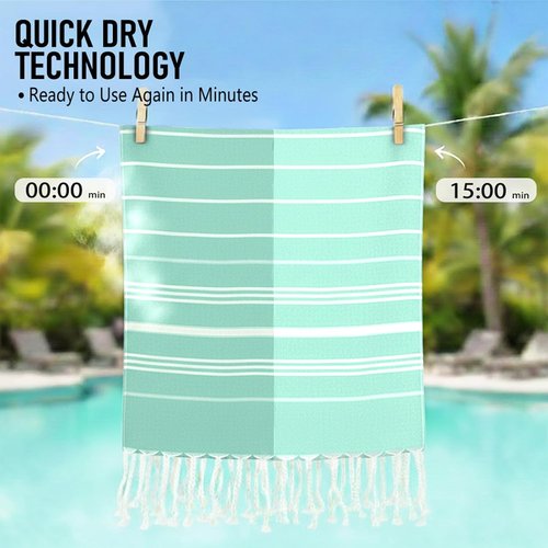 4 Pack Cotton Turkish Beach Towel Lightweight Thin Travel Vacation Essentials Oversized XL Towels Set for Pool Swim Bath Camping Cruise Accessories Absorbent Quick Dry Sand Free Bulk clearance Striped