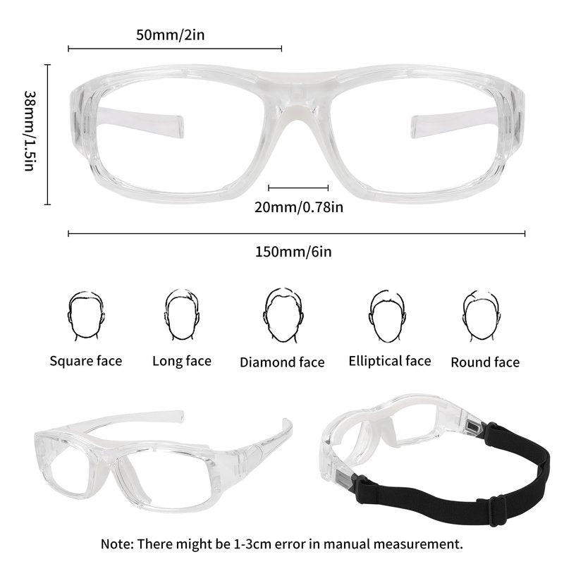 SooGree Sport Goggles Glasses Squash & Racquetball Goggles Basketball Glasses Adjustable Strap Resistant Impact