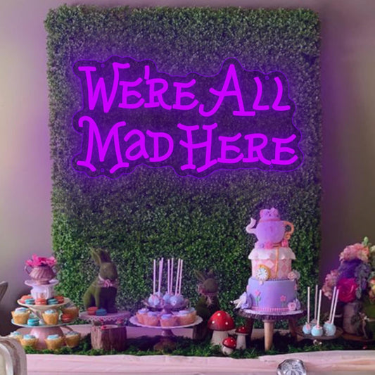 Alice in Wonderland Neon Sign - Mad Hatter Tea Party LED Light for Bedroom & Bar Decor