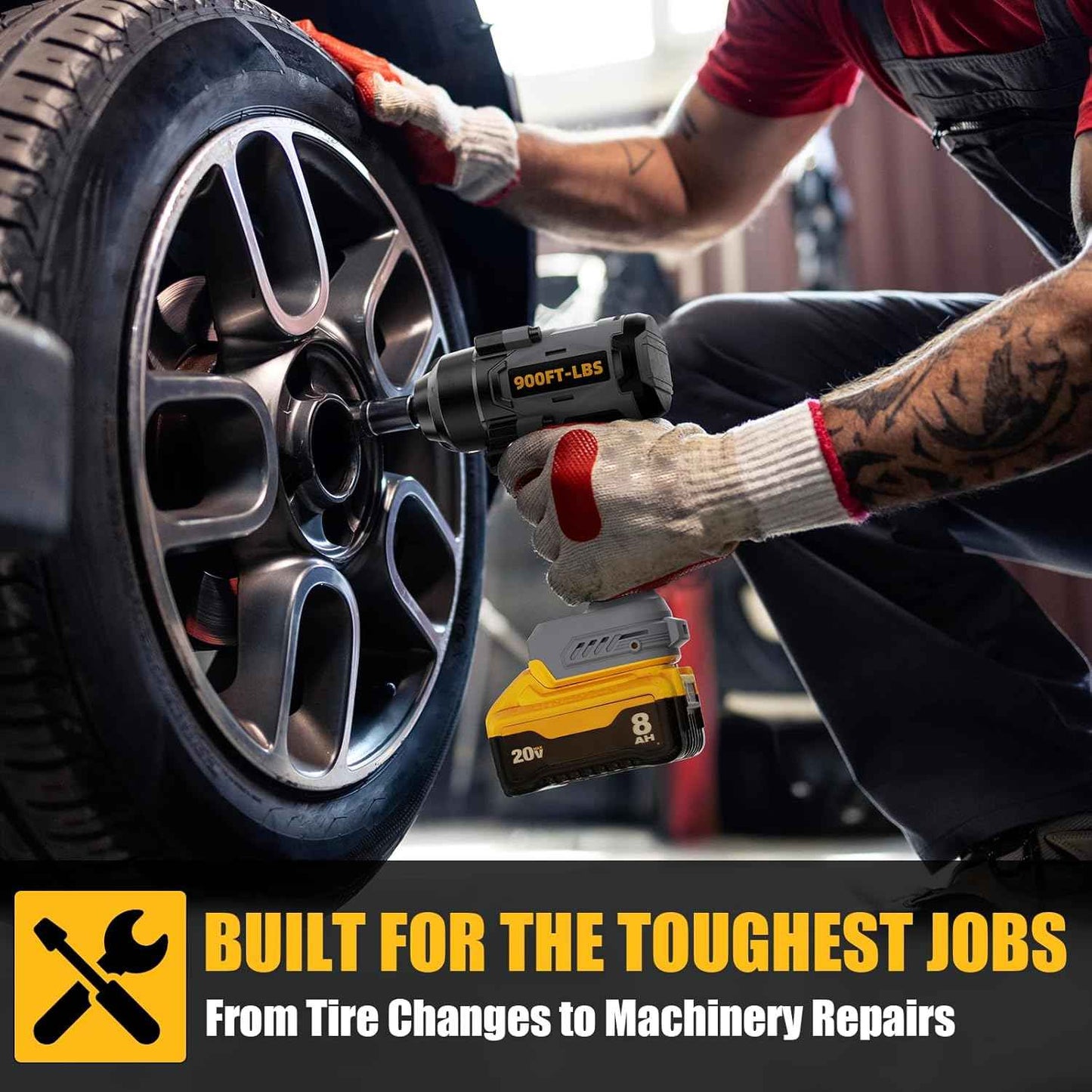 High Torque 1/2” Cordless Impact Wrench - 900 Ft-lbs Brushless, 3-Speed, DeWALT 20V MAX Compatible