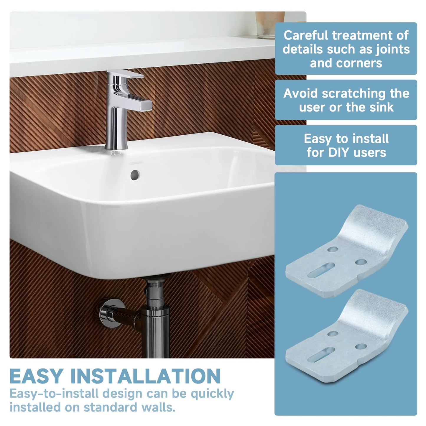 (2-Pack) 1224196 Parts Hook Kit Suitable for Kohler Brand Wall-Mounted Sinks, Urinals, Basins, etc. - Wall-Mounted Sink Hook Bracket, Wall-Mounted Pedestal Sink Bracket