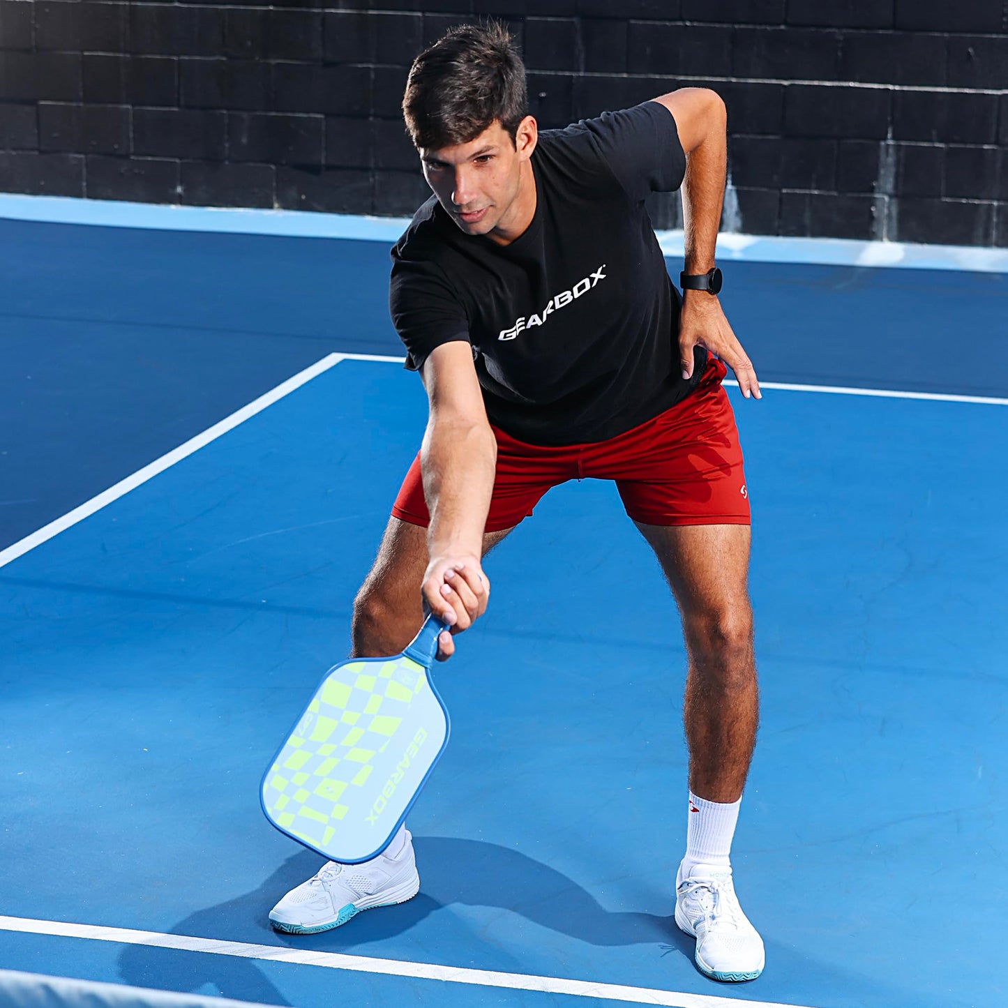 Gearbox CP7 Pickleball Paddle 8 oz – Lightweight Carbon Fiber Paddle with Textured Surface for Ultra Spin, Power & Control – Elongated Shape, Large Sweet Spot, Hyper-Bite Technology, 4” Grip