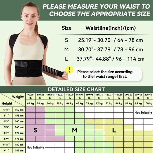 Back Brace Posture Corrector for Women and Men, 4-Point Back Support System for Upper/Lower Back Pain Relief, Scoliosis & Hunchback Correction, Adjustable & Breathable Shoulder Straightener, Large