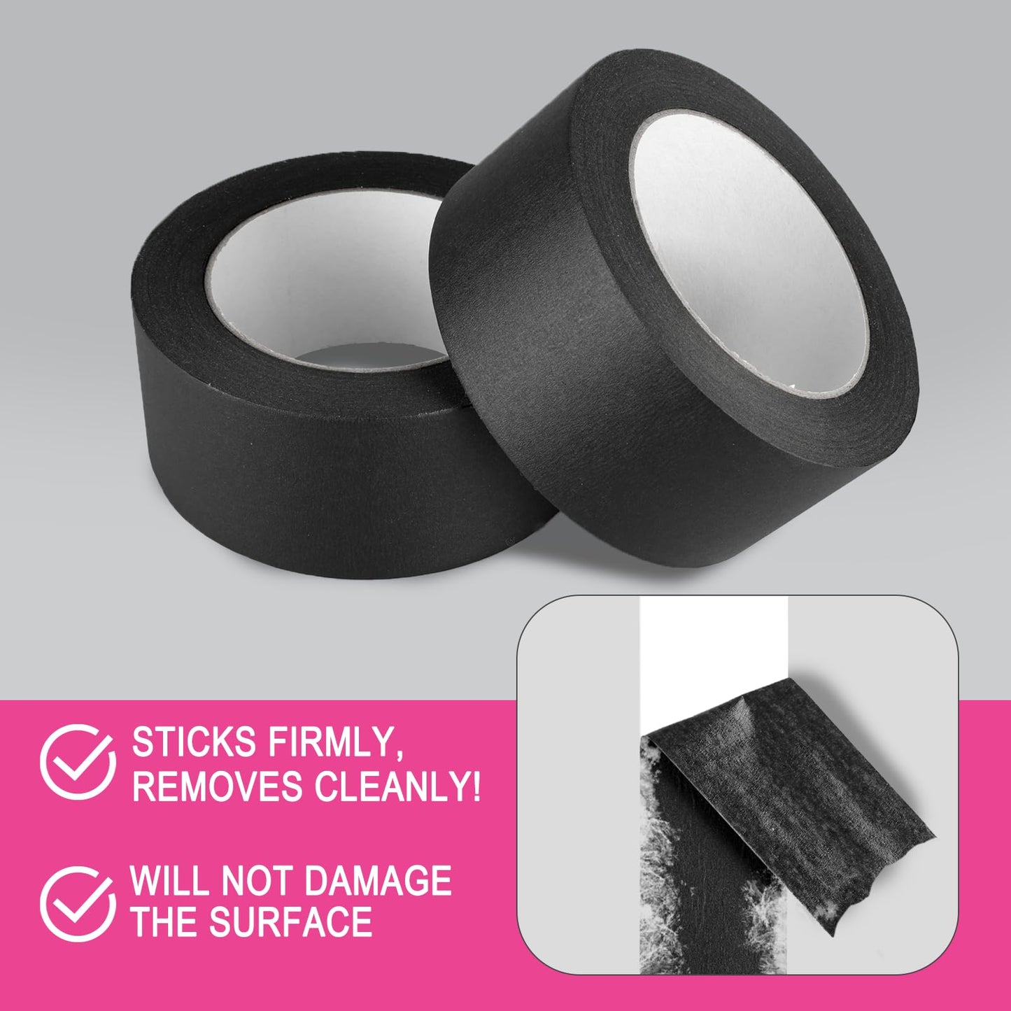 GEYYANG Black Painters Tape, 1 Inch x 55 Yards x 5 Rolls, Black Masking Tape for Painting, DIY Crafts, Home & Auto | No Residue, Multi-Surface Adhesion