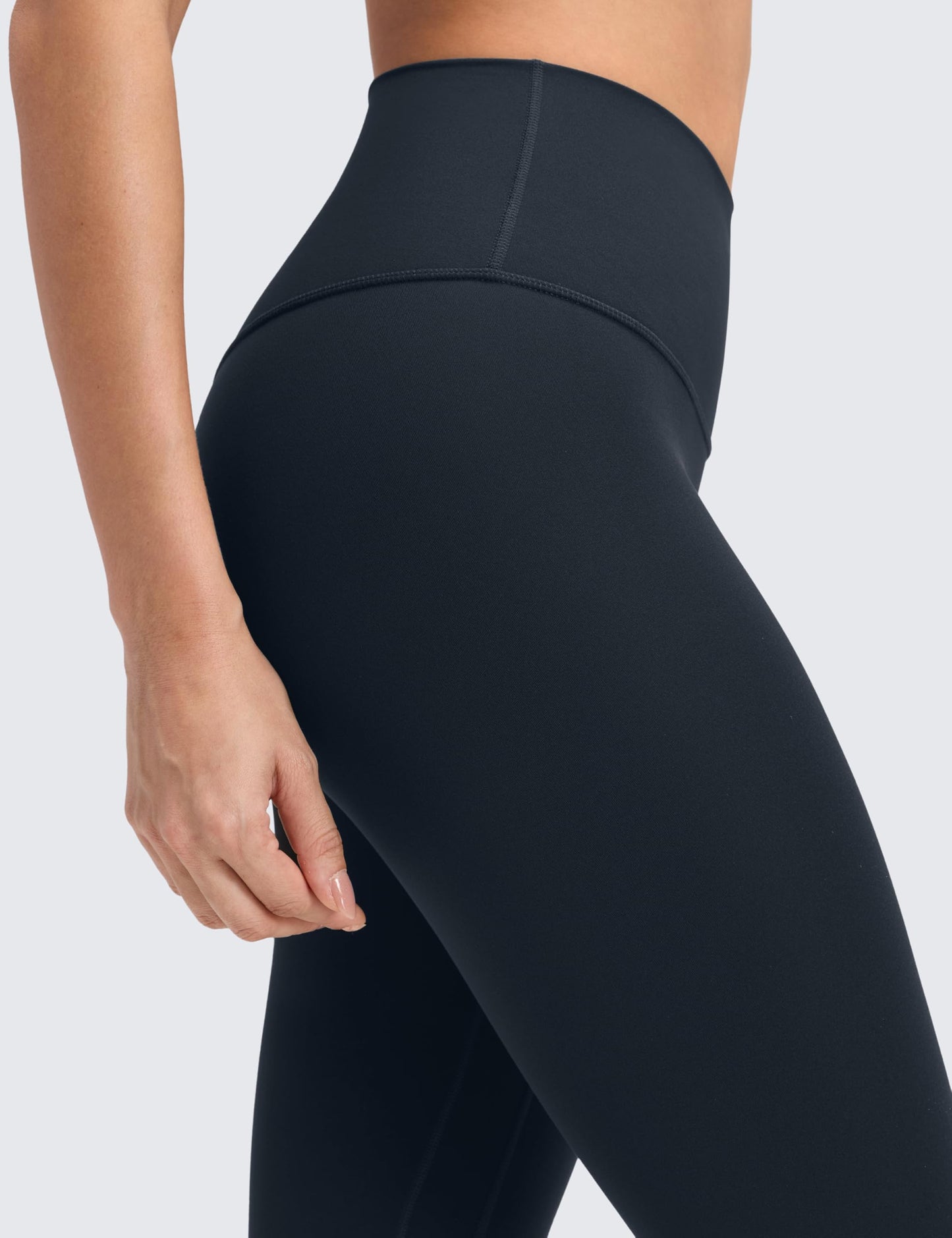 CRZ YOGA Butterluxe No Front Seam Yoga Leggings 25" - High Waisted Womens Lounge Pants Pilates Workout Athletic Buttery Soft True Navy Medium