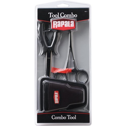 Rapala Tool Combo 5 1/2 Forceps / 8 1/2 Pliers / Dual Sheath w/Belt Clip, Multicolor, one size, RTC-1