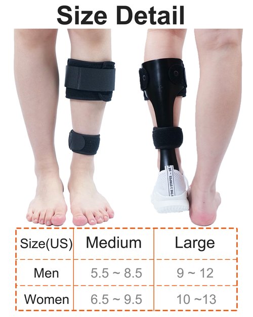 Furlove AFO Drop Foot Brace, Half-Sole Foot Drop Brace with Stroke, MS, Hemiplegia, Lightweight Ankle Foot Orthosis for Natural Gait, Fits in Shoes for Men & Women (Left, Large)