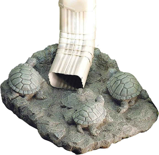 Turtle Downspout Splash Block - Decorative Rain Gutter Diverter for Lawn & Patio