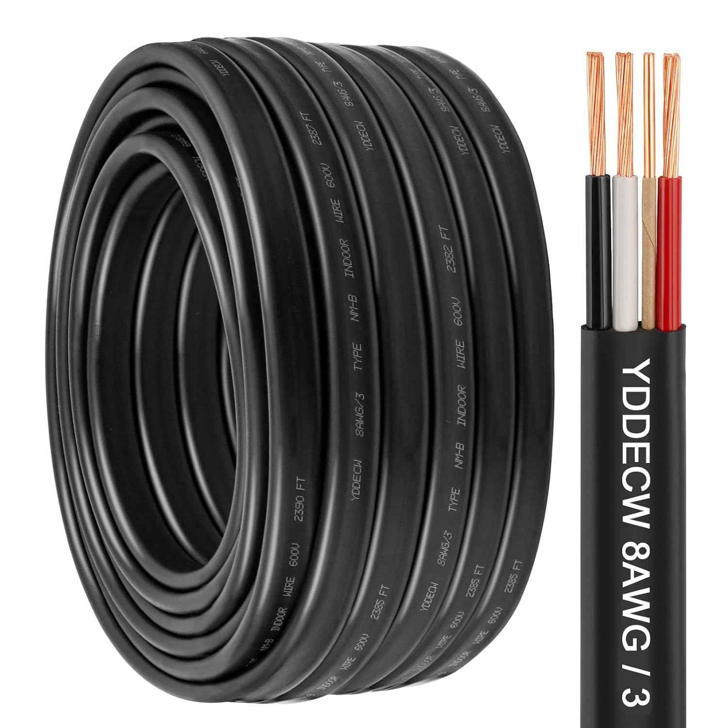 14 Gauge NM-B Wire with Ground - 50FT Pure Copper Indoor Electrical Cable for Outlets & Switches