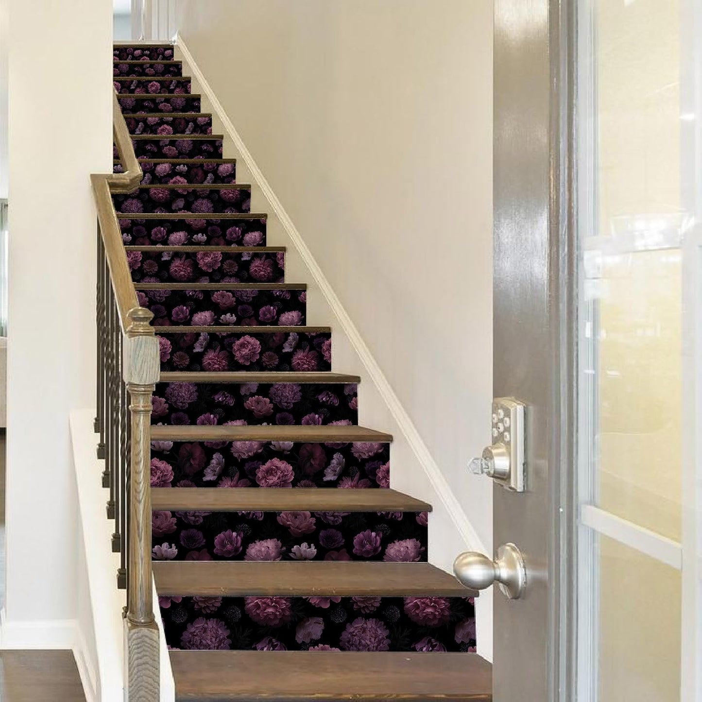 Akodm Dark Floral Peony Wallpaper Contact Paper for Cabinets and Drawers Renter Friendly Removable Gothic Waterproof Self Adhesive Botanical Vintage Thick Vinyl Bathroom Flower Walpaper 17.7"x 70.8"