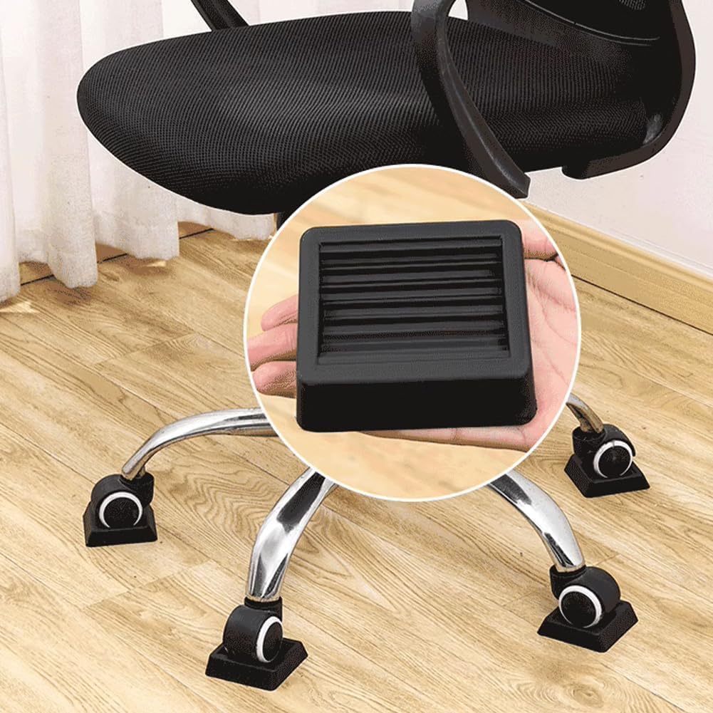 Non Slip Furniture Pads Wheel Stoppers for Office Chairs Beds Couches Prevent Sliding on Carpet Hard Floors Fits 1-4 Inch Wheels Silicone Caster Cups Durable Grips (5 PCS)