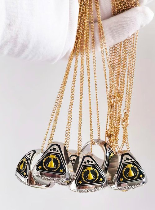 Championship Rings | 12 Pcs Basketball Trophy Set with Display Chains & Stands for League Winners
