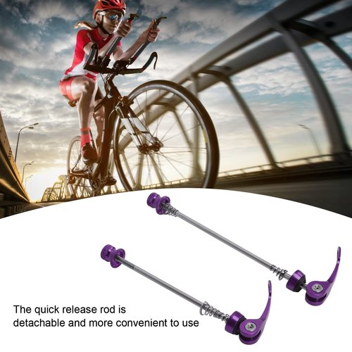 Entatial Bicycle Hub Bearing, Durable Bike Quick Release Skewer Lever for Mountain Bike for Cycling Road(Purple)