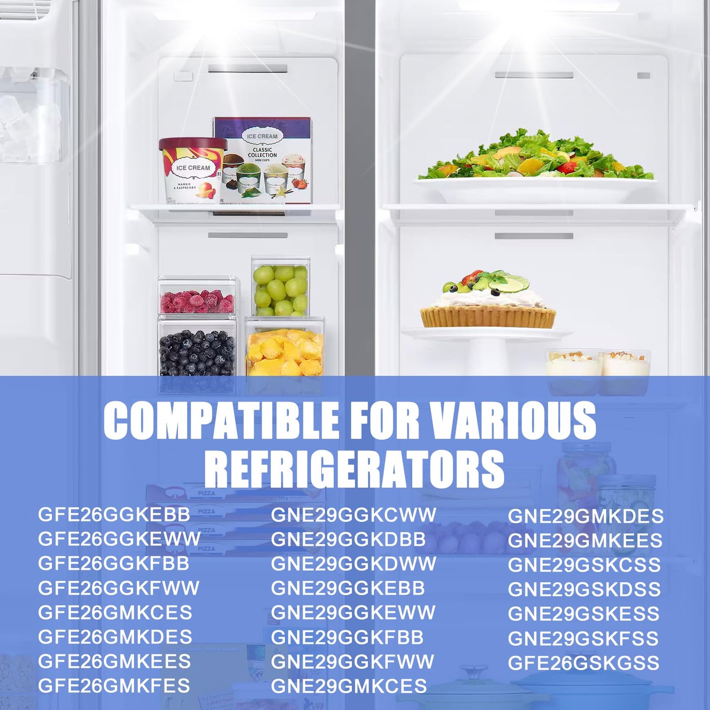 New Upgraded WR55X11132 WR55X25754 GE Refrigerator LED Light Bulb Replace WR55X30602 WR55X26486 PS4704284 3033142 EAP12172918 AP6261806(2 Pack)