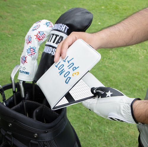 Acebirdie Leather Golf Scorecard Holder - Golf Scorecard & Yardage Book Holder Cover Universal Fit for Scorecard, Golf Accessories Fit for Most Back Pocket Golf Gifts (DO NOT 3PUTT)