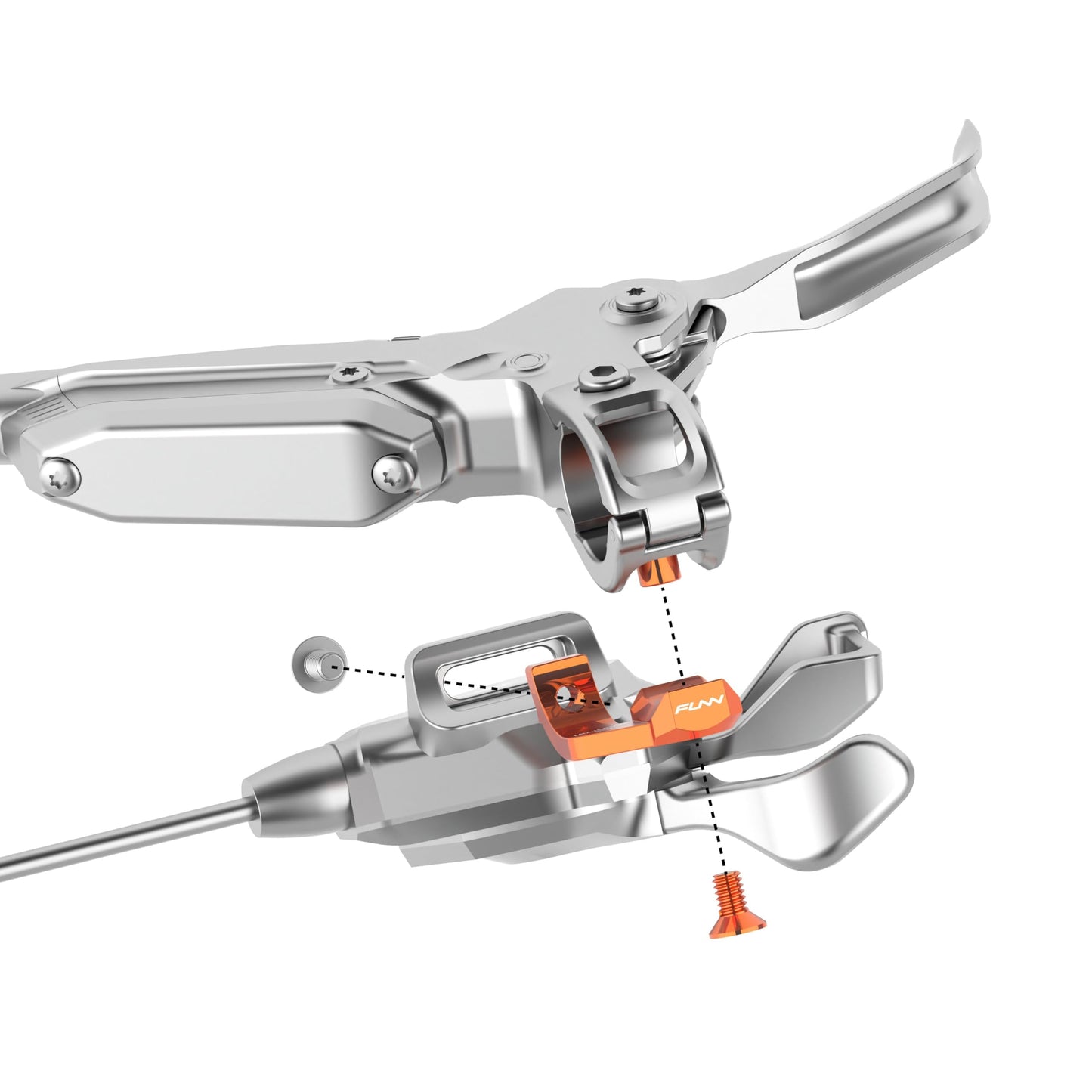 Funn Mediator Brake-Shifter Adapter for SRAM Matchmaker Brakes to I-SPEC EV Shifters, Right-Side Brake Compatible