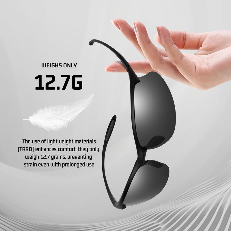 SUNGAIT Ultra-light Sports Sunglasses Rimless Polarized Sun Glasses for Men Fishing Running UV400 Protection