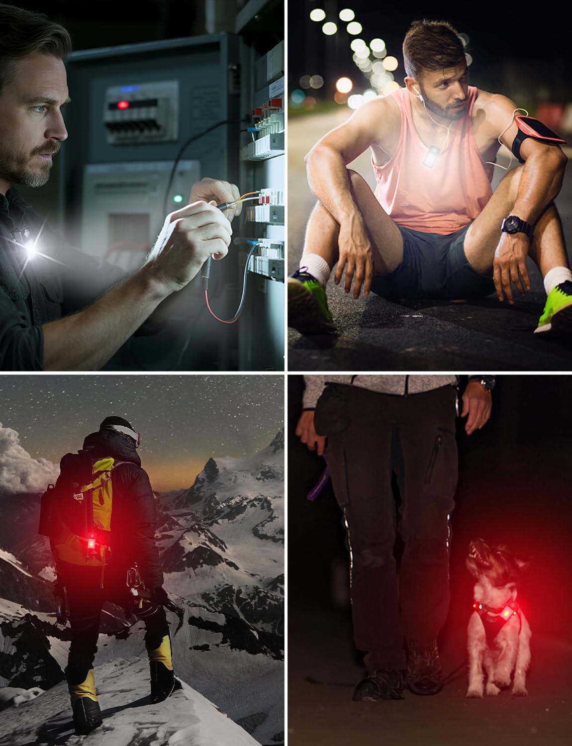 Ebukur Clip on Flashlight, Rechargeable Safety Running Light with 3 Modes, Running Lights for Runners are IPX7 Waterproof, Hands Free Flashlight for Walking, Hiking, Dog Walking & Camping (1 Pack)