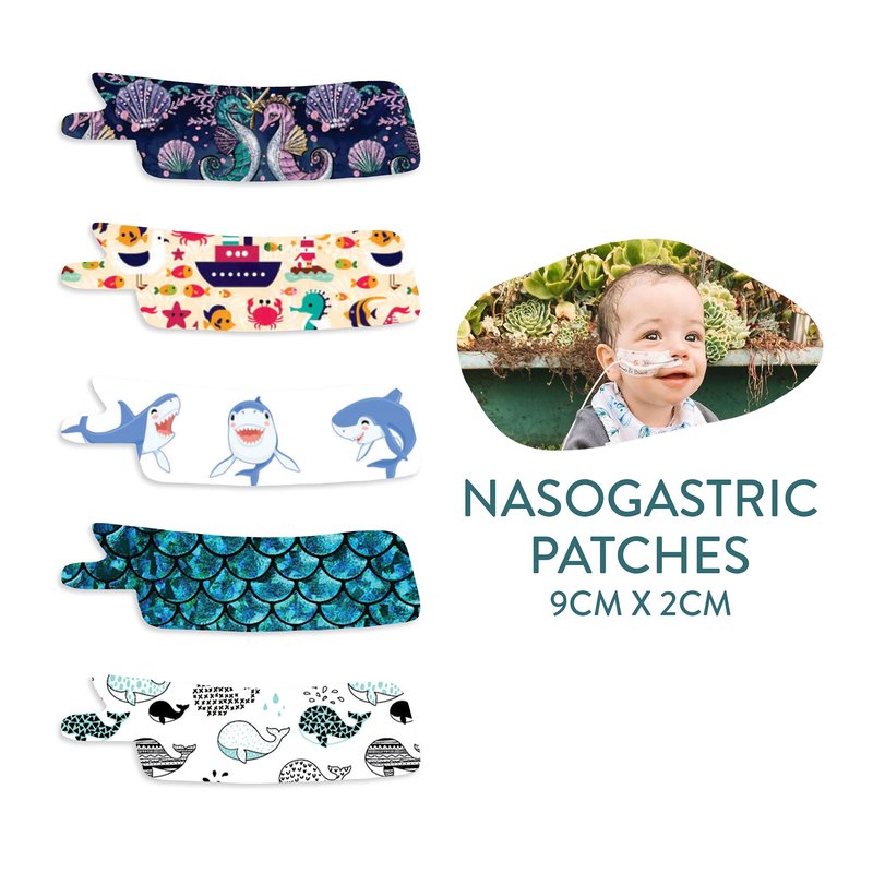 Nasogastric or Oxygen Tube precut Adhesive Tape Under the sea Mix x 10 Pack. (Mix Pack)