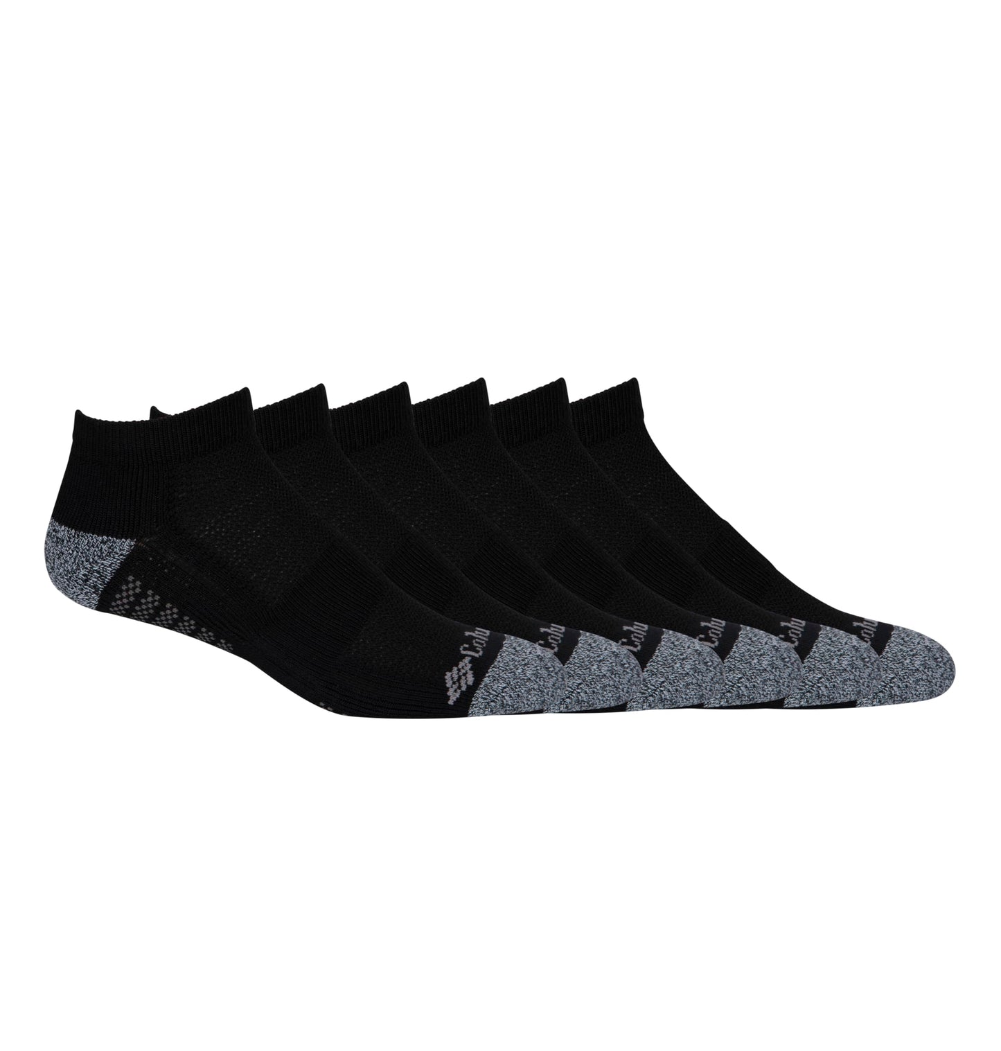 Columbia Men's Athletic Cushioned Arch Support Low Cut Socks Multipack, Black (6 Pairs), 6-12