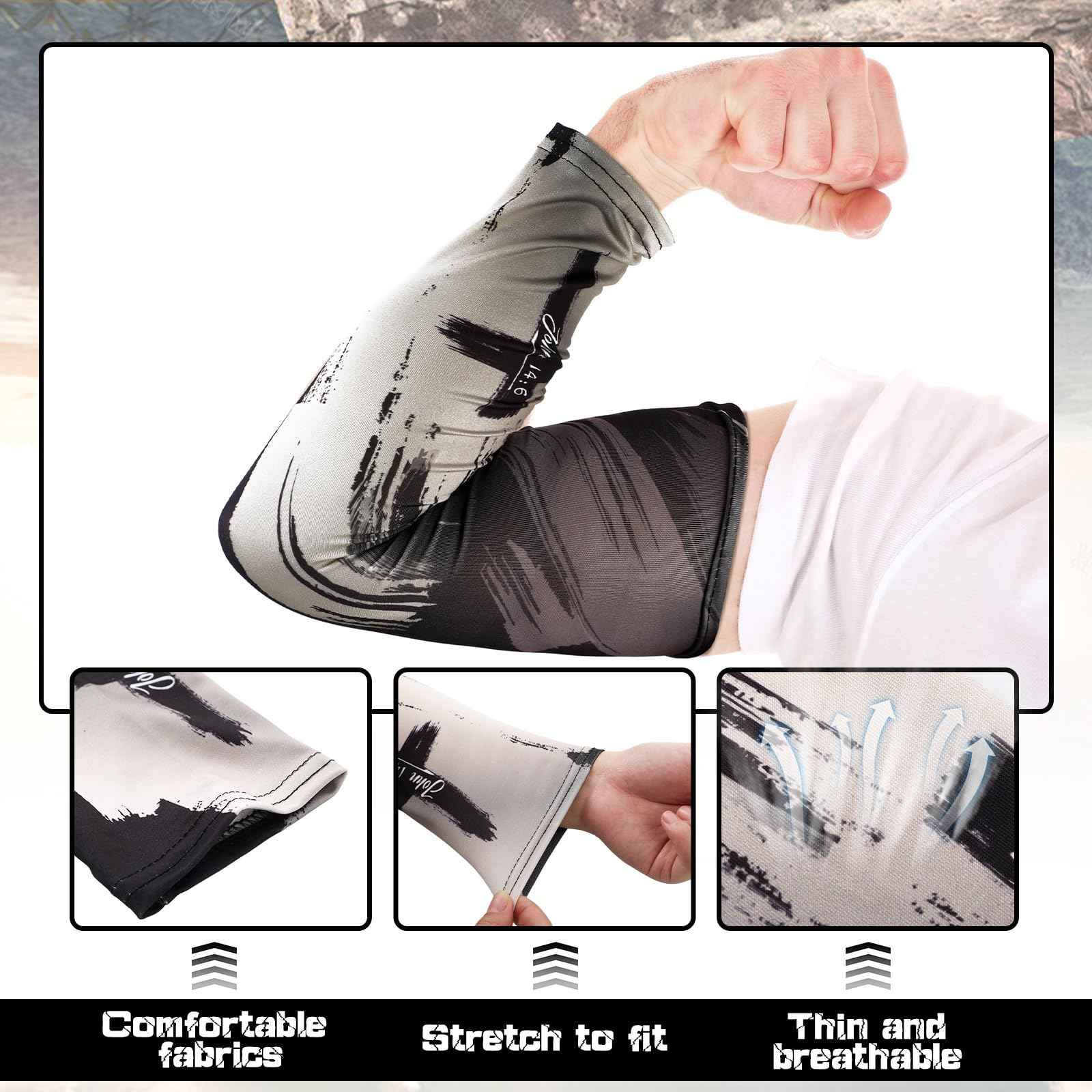 Geyoga 6 Pairs Faith Cross Arm Sleeve for Youth & Adult Religious Jesus Cooling Arm Sleeves for Baseball volleyball Football(S)