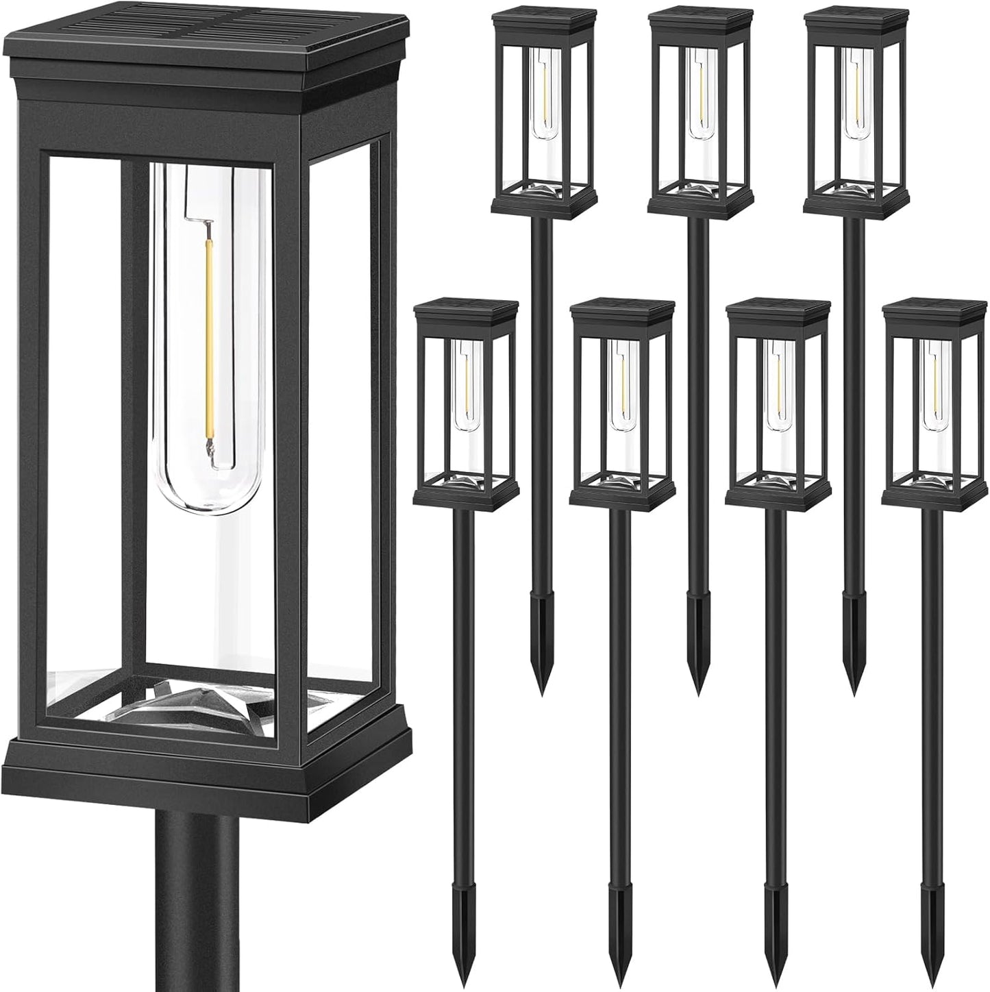 Solar Pathway Lights Outdoor 8-Pack - Super Bright LED Landscape Lighting, Waterproof & Sun-Powered for Garden Walkway