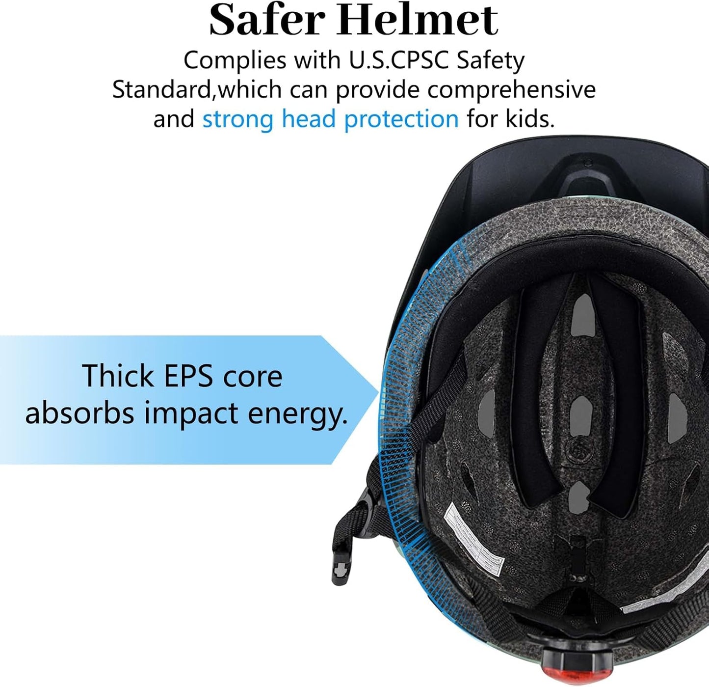 Skiennix Kids Bike Helmet - Adjustable Multi-Sport Safety Gear with Detachable Visor & LED Light | For Ages 3-12