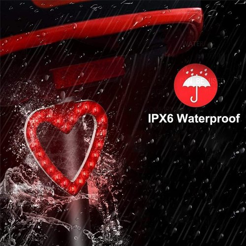 AaiLucky Rechargeable Bike Tail Light LED Bicycle Rear Light for Night Riding, Bright Girls Heart Shape Bike Taillight, Cycling Warning Light for Adults Kids Women, 5 Modes & Waterproof