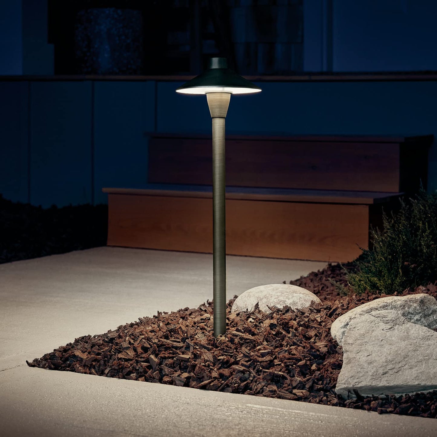 KICHLER 12V Path Light in Textured Architectural Bronze, Durable Landscape Lighting, (21" H x 6.75" Dia), 15478AZT