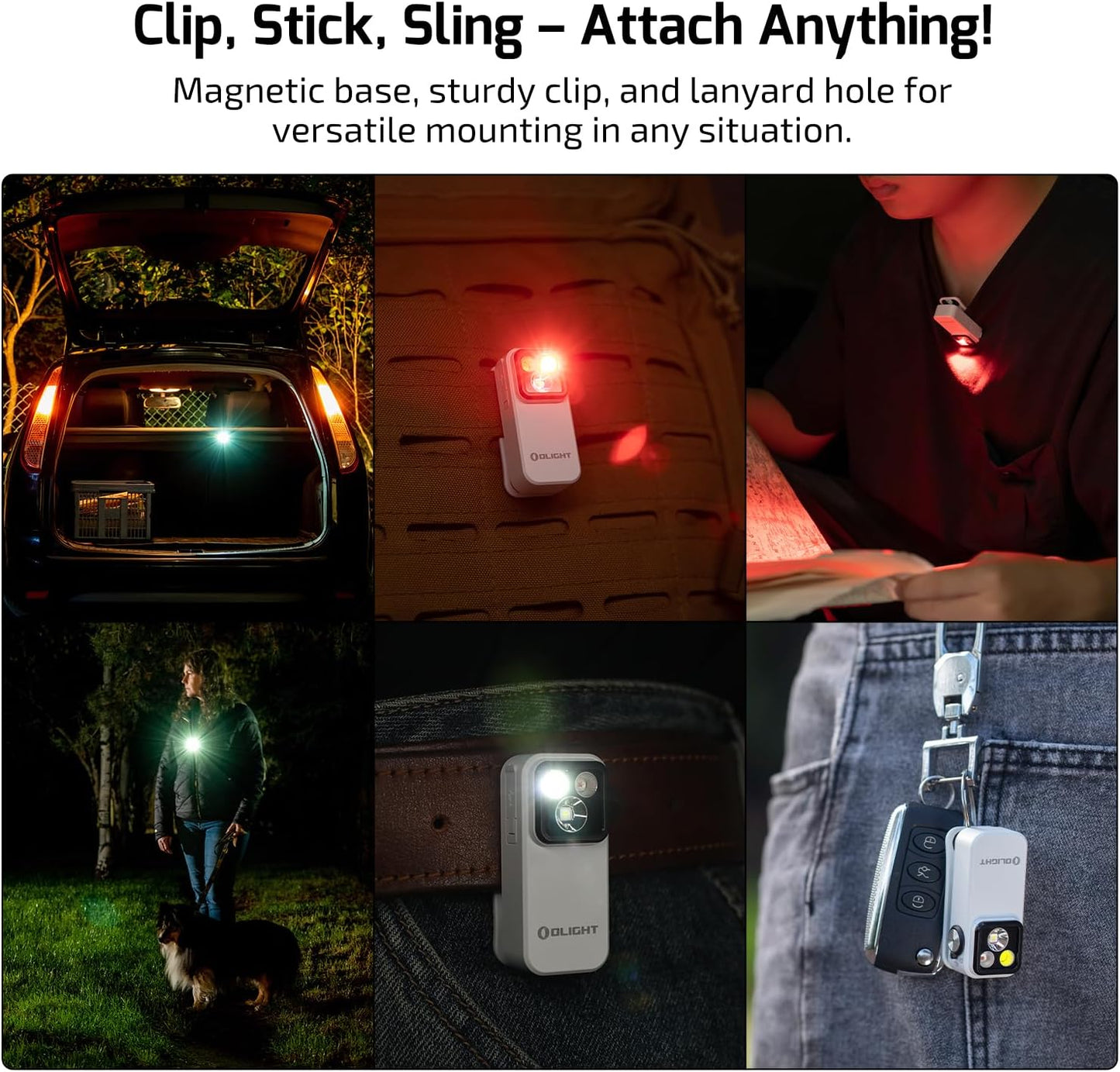 OLIGHT Oclip Pro Rechargeable EDC Flashlight - 500 Lumens, Magnetic Clip-On Light for Outdoor & Indoor Use