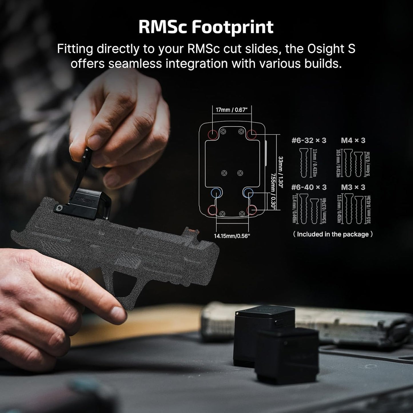 OSIGHT SE 6 MOA Green Dot Micro Sight - Multi-Reticle Enclosed Design with Charging Cover
