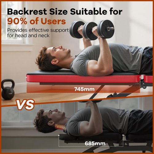 NICEPEOPLE Basic Weight Bench for Home Gym, 8 Backrests Adjustable Bench with 660LBS Weight Capacity for Chest Shoulders Arms Muscles, Foldable and Compact for Small Space Apartment Room