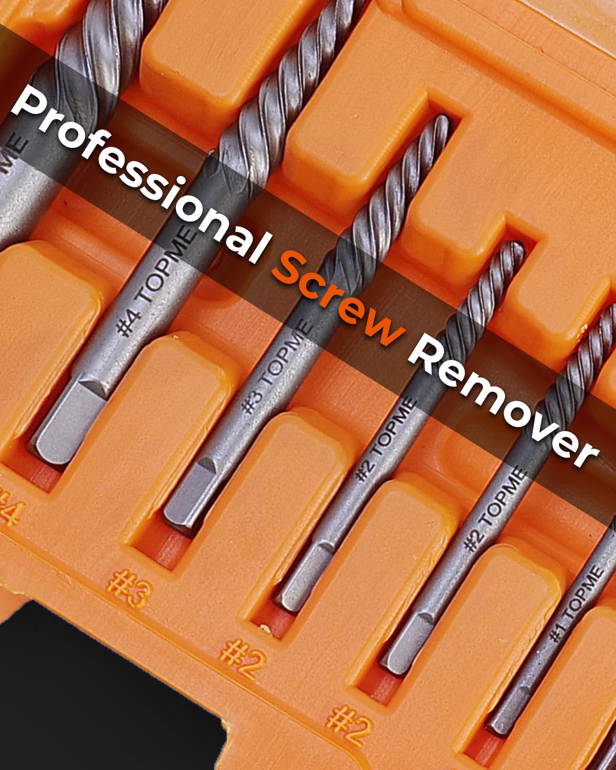 TOPME Screw Extractor Set, 7PCS Easy Out Screw Extractor Set, Stripped Screw Extractor for Removing Damaged Screws, Broken Bolts, Studs