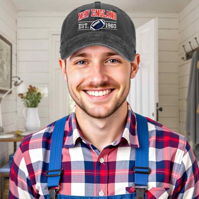Classic Vintage Embroidered City Baseball Cap Football Style Adjustable Washed Trucker Hats for Men Women Fans Gifts,Style 9