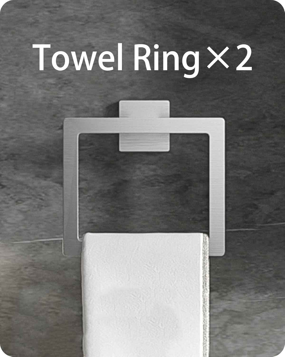 Brushed Nickel Bathroom Hardware Set - 10-Piece Towel Bar, Ring, Hook & Holder Kit