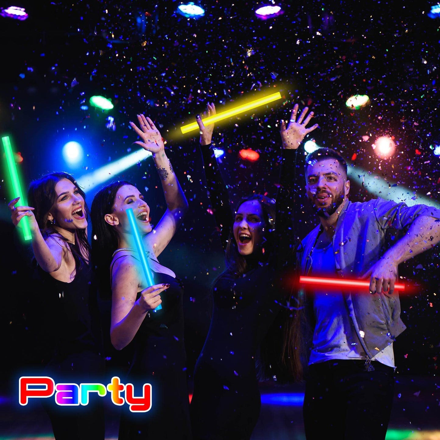 Lewtemi 5 Pcs Large Glow Sticks, 14 Inch Jumbo Light up Sticks Holiday Colorful Sticks Emergency Glow in The Dark Party Supplies for Camping, Halloween, New Year (Red, Orange, Yellow, Green, Blue)