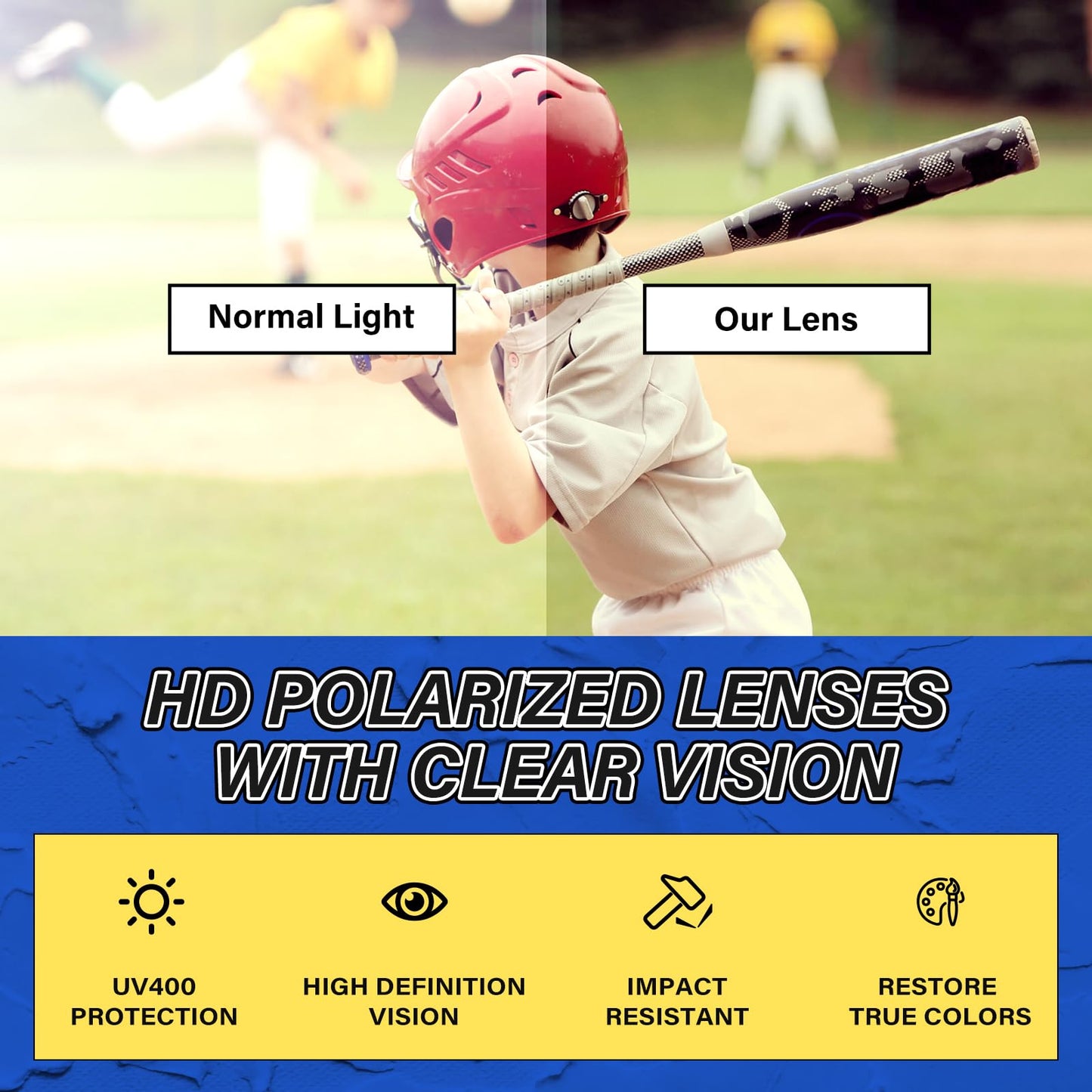 FURISHQI Polarized Kids Sunglasses Youth Baseball Sun Glasses for Softball Running Cycling Children's Eye Glasses
