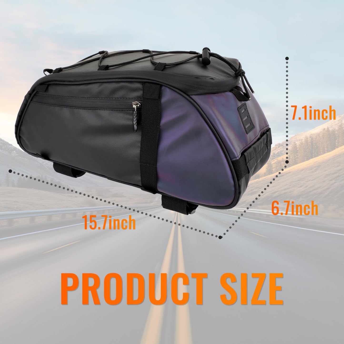 Raoot Rear Bike Rack Bag, 10L Water Resistant Ebike Bags for Bicycle Rear Rack, Bicycle Trunk Pannier with Shoulder Strap for Commuter Travel Shopping and Cycling (Black)