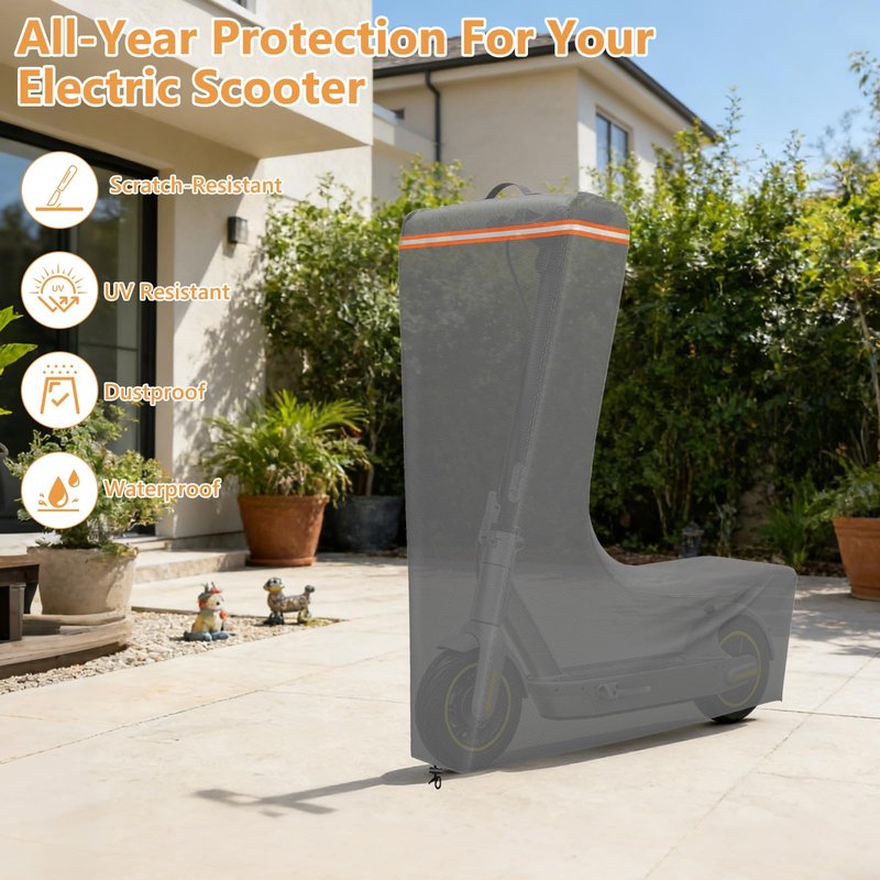NYFITY Electric Scooter Cover,All Season Universal Scooter Cover for 300W to 2000W Electric Scooters,Outdoor Waterproof and Dustproof Scooter Covers,54X28X52,Gray