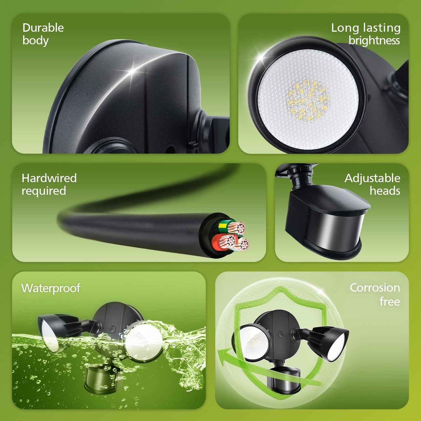 Philips 44W LED Outdoor Security Light with PIR Motion Sensor - 4200 lm, 5000K, Waterproof, Dusk to Dawn, Dual Heads