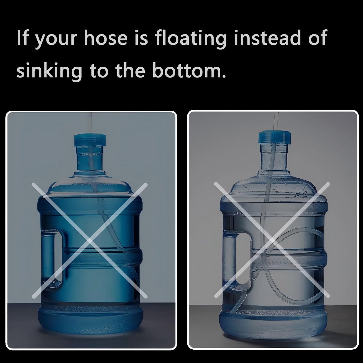Food Grade Silicone Water Pump Hose and Weight Block Set for 5 Gallon Water Bottle Pump,Rubber Pipe Hose Tube Replacement for Charging Automatic Drinking Water Pump and Desk Water Dispenser (Ft 3.2)