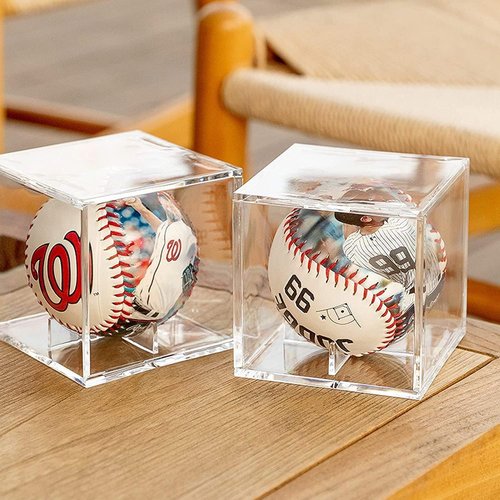Baseball Display Case - UV Protected Acrylic Holder for Official Size Baseballs | Clear Cube Memorabilia Storage