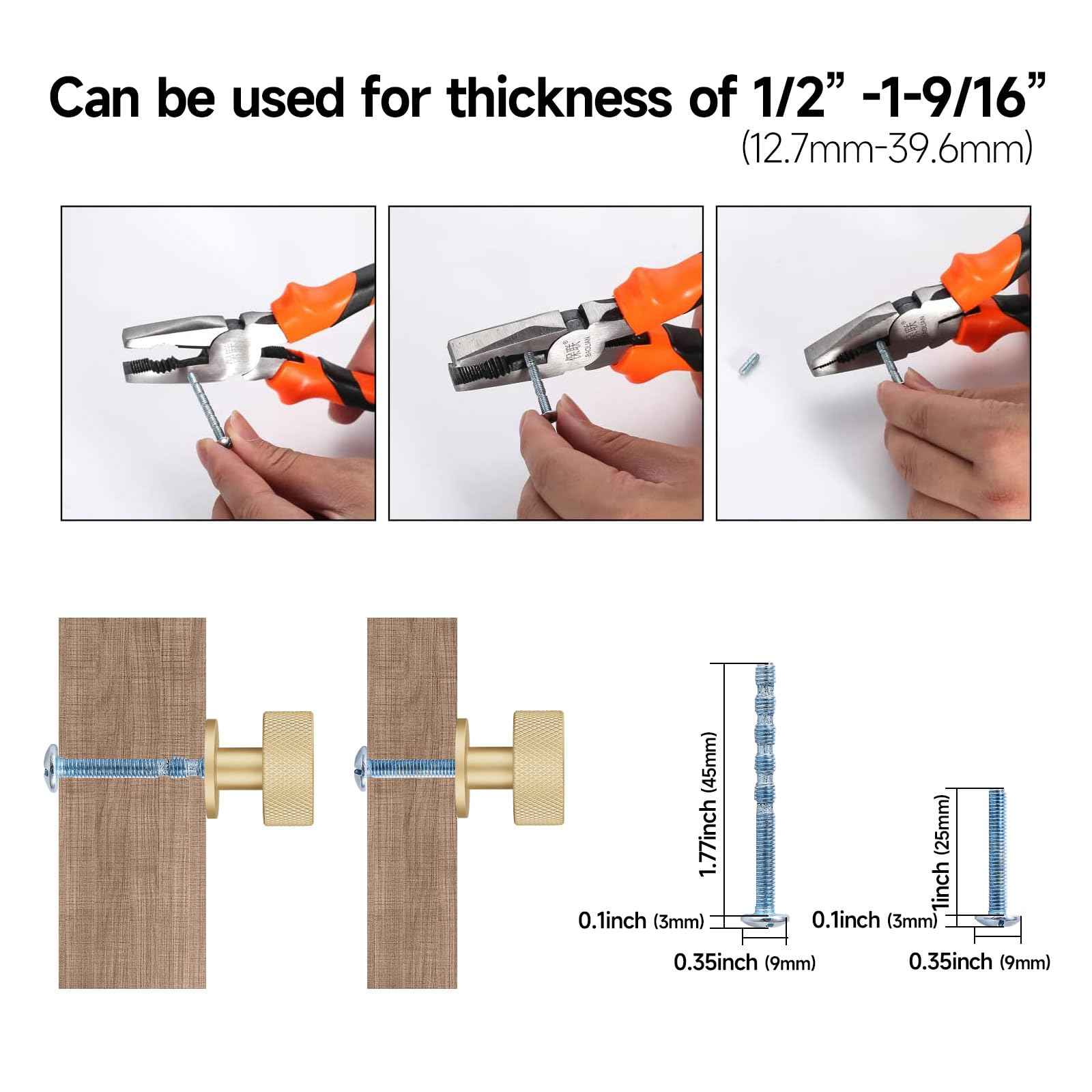 FAPUAL 10 Pack Gold Cabinet Knobs for Kitchen Cabinets & Dresser Drawers, Round Single Hole Hardware Handles Pulls, Cupboard Drawer Knob