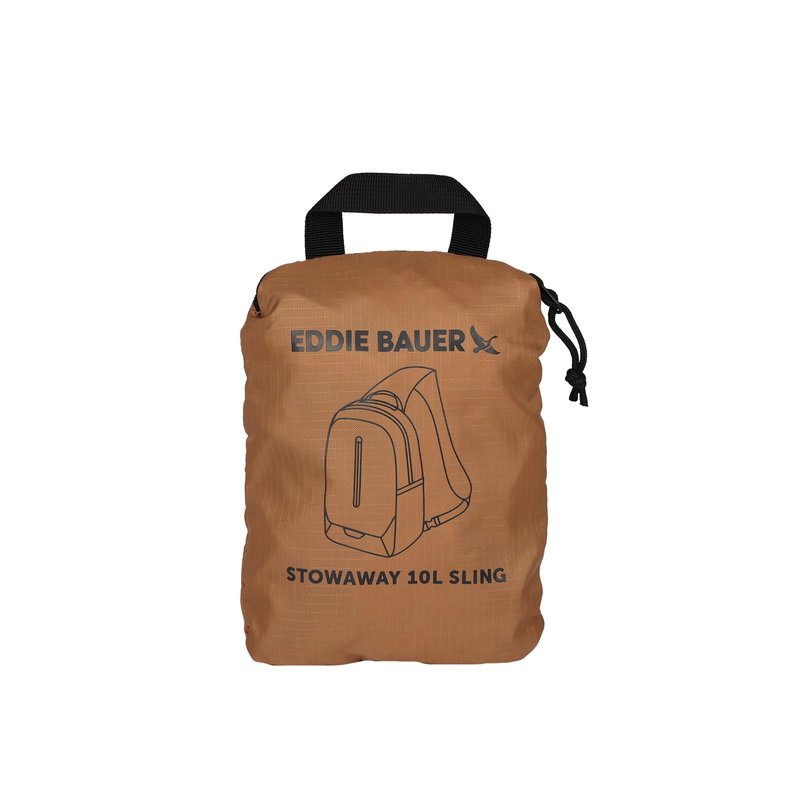 Eddie Bauer Stowaway Packable Sling Bag | Travel | Outdoor | Lightweight | Compact | Ripstop Nylon, Tobacco-10L