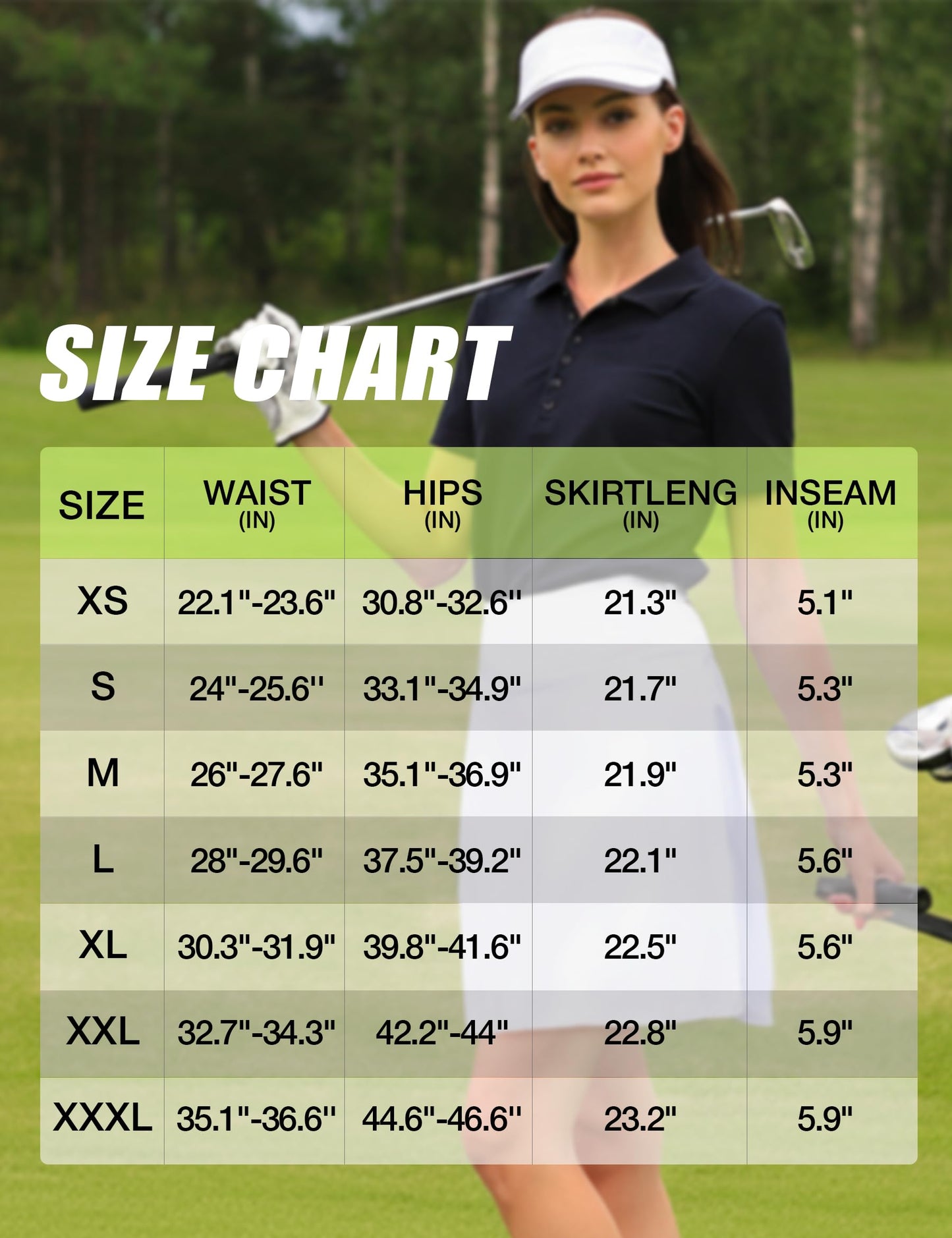 ZUTY 22" Knee Length Skorts Long Golf Skirts for Women with Pockets High Waisted Tummy Control Athletic Tennis Casual Skort Black M