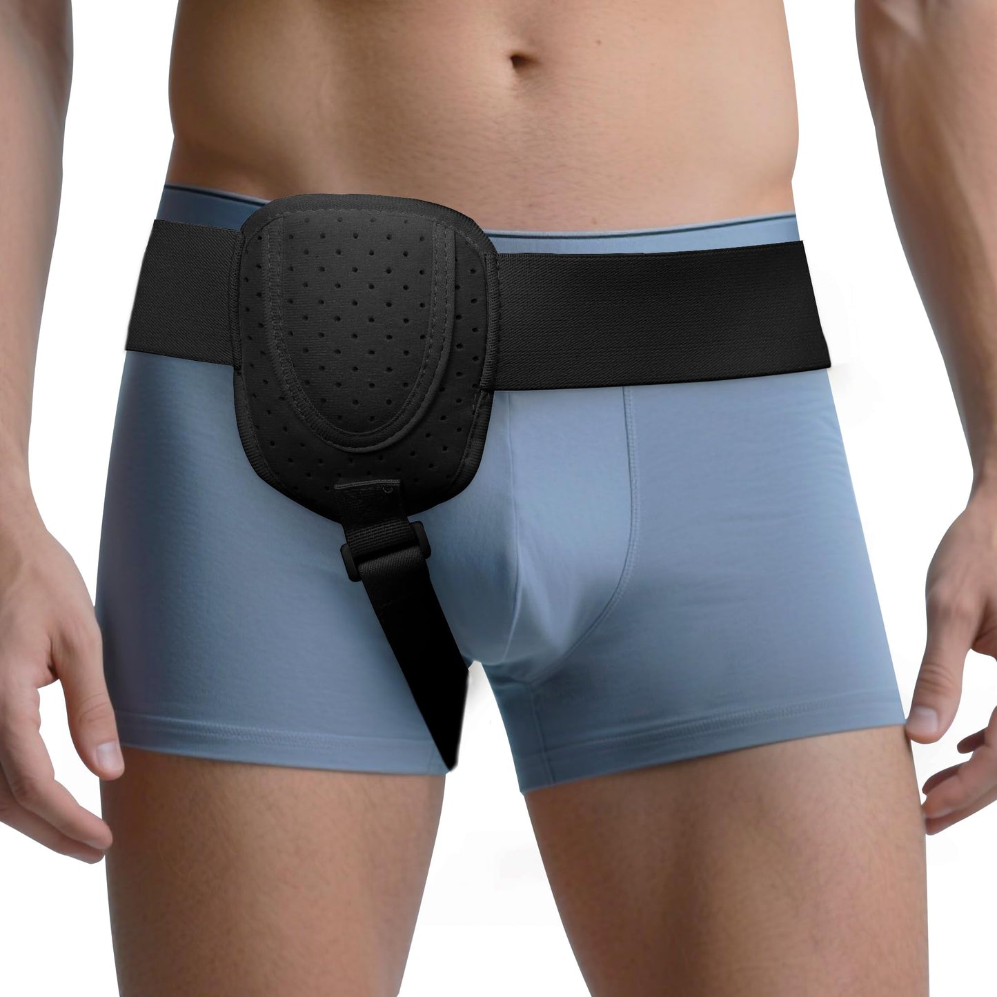Tovrinala Hernia Belts for Men Inguinal, Hernia Belt for Women, Comfortable Adjustable Waist Strap with Removable Compression Pads, Black