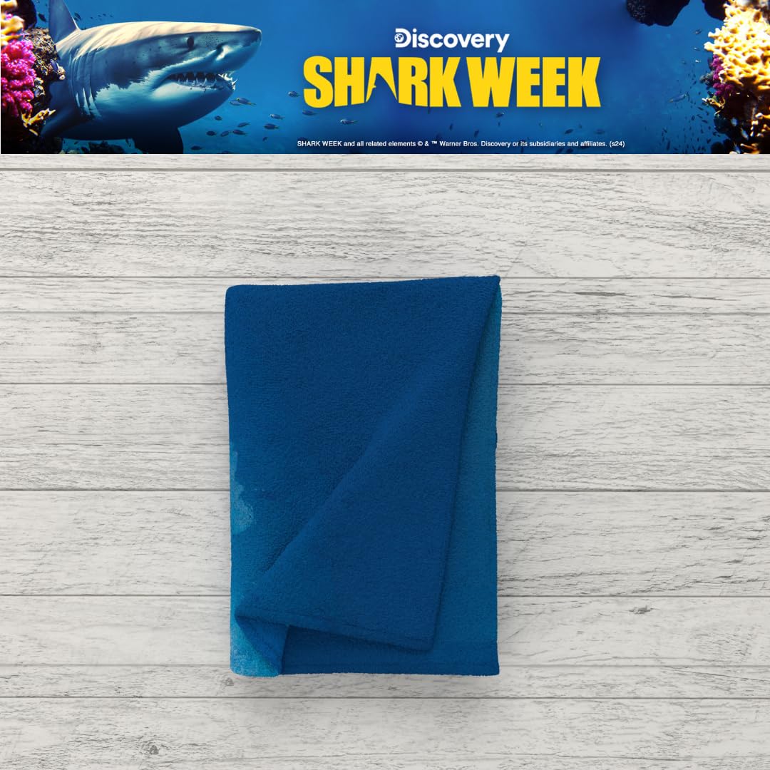 Collectibles Discovery Shark Week Super Soft Lightweight 100% Recycled Bath/Pool/Beach Towel Made from Recycled Plastic Bottles, 58 in x 28 in, (Officially Licensed Product) By Franco