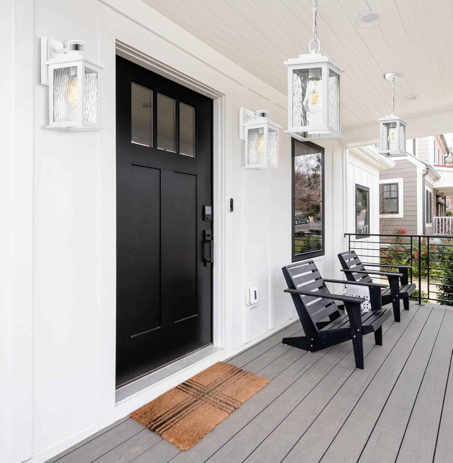 Outdoor Pendant Light - Oil Rubbed Bronze Chandelier for Porch & Patio, Adjustable Chain