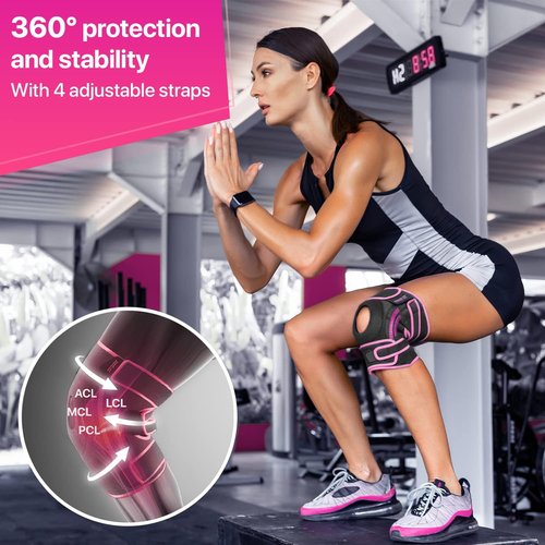 Dr. Brace Elite Knee Brace - Maximum Pain Support with Side Stabilizers & Gel Pads | Medium Size