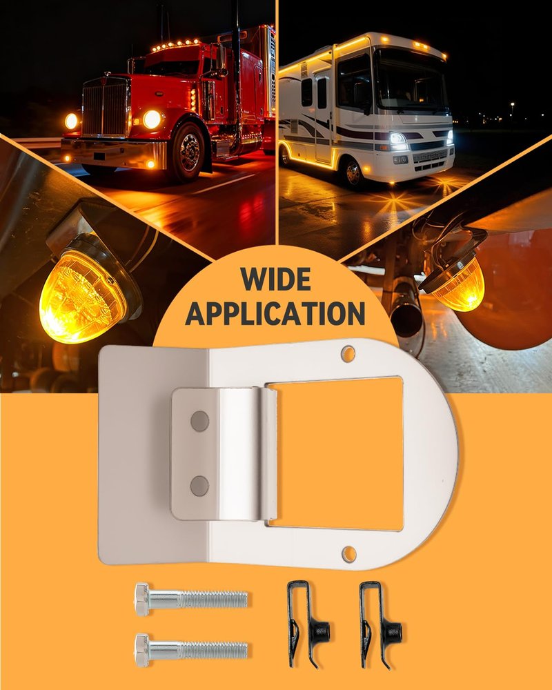 Turnirace Watermelon Light Bracket, Stainless Steel Clamp-On Truck Under Glow Frame Mount, Universal Lights Holder for Truck Trailer RV SUV (1 Pack)